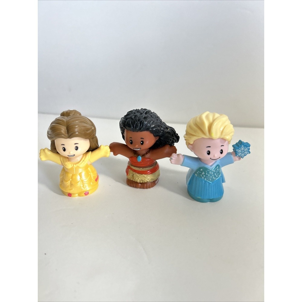 Fisher Price Little People Disney Princess Figures - Lot of 3 Bella Moana Elsa